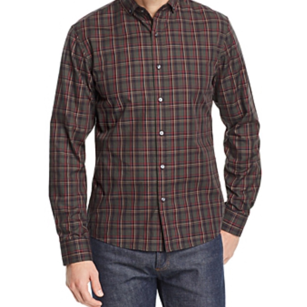 Michael Kors Checked Cotton Button Shirt